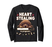 Chien Terre-Neuve en forme de cœur Cadeau amusant Chiot Newfie Manche Longue