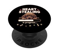 Chien Terre-Neuve en forme de cœur Cadeau amusant Chiot Newfie PopSockets PopGrip Adhésif