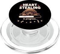 Chien Terre-Neuve en forme de cœur Cadeau amusant Chiot Newfie PopSockets PopGrip pour MagSafe