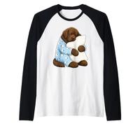 Chien Terre-Neuve endormi dans Un Pyjama Mignon Manche Raglan