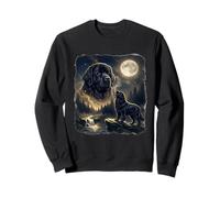 Chien Terre-Neuve Hurlant à la Lune Vintage années 90 Sweatshirt