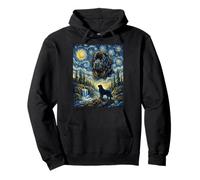 Chien Terre-Neuve Lune Hurlant Nuit étoilée Van Gogh Style Sweat à Capuche