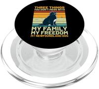 Chien Terre-Neuve Retro - Famille, Liberté, et Mon Ours Noir PopSockets PopGrip pour MagSafe