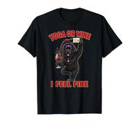 Chien Terre-Neuve Yoga ou vin I Feel Fine - DIGOR Funny T-Shirt Graphique avec Valeur
