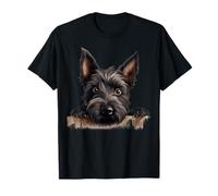 Chien Terrier écossais Maman Papa Nouveau Chiot regardant T-Shirt