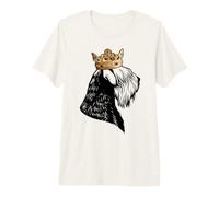 Chien Terrier Russe Noir Portant Une Couronne T-Shirt Haut de Gamme