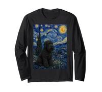 Chien Terrier Russe Noir Van Gogh Nuit étoilée Manche Longue