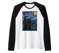 Chien Terrier Russe Noir Van Gogh Nuit étoilée Manche Raglan