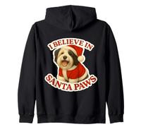 Chien Terrier tibétain I Believe in Santa Paws Merry Christmas Sweat à Capuche