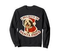 Chien Terrier tibétain I Believe in Santa Paws Merry Christmas Sweatshirt