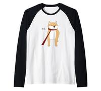 Chien têtu drôle dit non, adorable chien japonais Akita Inu Manche Raglan