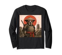 Chien Ukiyo-e Japonais Vintage Saint Bernard Samurai Warrior Manche Longue