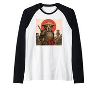Chien Ukiyo-e Japonais Vintage Saint Bernard Samurai Warrior Manche Raglan