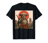 Chien Ukiyo-e Japonais Vintage Saint Bernard Samurai Warrior T-Shirt