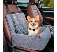Chien utiliser le siège d'auto Siège d'auto pour Chien Petit et Moyen Matériau Doux et Court en Peluche offrant Un Environnement de Voyage Confortable pour Les Chiots Le Fond antidérapant(gris)
