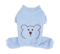 Chien Vêtements Chauds élégants Mignon de Dessin de Dessin de la Lettre de Lettre de Conception de Chiots Confortables Doux pour Les Petits Chiens intérieurs extérieurs Tissu en (Bleu)