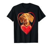Chien Vizsla de la Saint-Valentin Vector T-Shirt