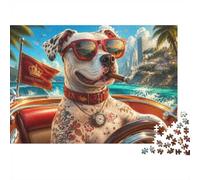 Chien Voiture Océan 1000pcs pour Adultes Mini Puzzle Difficile | 38x26cm Carton Décor Salon Structure Durable Cadeau Anniversaire Relaxation