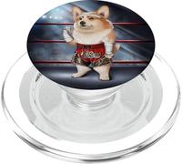 Chien Welsh Corgi en Tant Que Champion de Boxe thaïlandaise Kick Boxing PopSockets PopGrip pour MagSafe