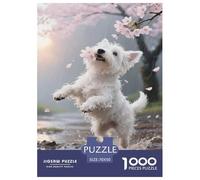 Chien West Highland Adultes Puzzles Animal 1000 Pièces Jeux Éducatifs Cadeaux d'anniversaire pour Noël Family Games Décoration Intérieure Relaxation Et Sagesse 70x50cm/1000pcs