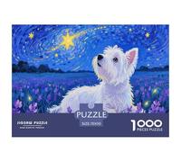 Chien West Highland pour Adultes 1000 Pièces Animal Puzzle Décoration Intérieure Cadeaux d'anniversaire pour Noël Jeux Éducatifs Family Games Stress Relief Toy 70x50cm/1000pcs