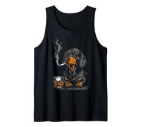 Chien Wiener drôle pour Les Amateurs de Cigarettes et de Whisky Débardeur