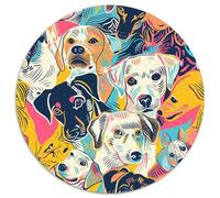 Chien4 1000 Pièces Animation Puzzle Circulaire Détente & Relaxation Jeu Cadeau Unique Adultes Enfants 1000pcs (67.5x67.5cm)