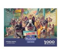 Chiens 1000 Pièce Puzzle Jeu De Famille Classique Jigsaw Puzzles Jeu De Défi Unique pour Cadeaux De Voyage, Présent 70x50cm/1000pcs