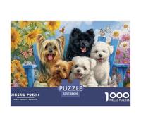 Chiens 1000 Pièces Puzzle Jeu Éduchatif Classique Mignon Jigsaw Puzzle Jeu De Défi Unique pour Adultes Et Enfants 38x26cm/1000pcs