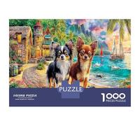 Chiens à Stream Town 1000 Pièces Puzzle Adultes Pet Urbain Puzzle Premium Carton Recyclé - Défi Éducatif, Jeu À Domicile, Cadeau Génial pour Les Enfants Débutants 52x38cm/1000pcs