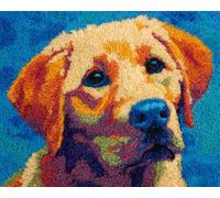 Chiens Animaux Latch Hook Rug Kit Labrador De Dessin Animé Kit De Fabrication De Tapis Pour Adultes Et Enfants，Kits De Crochets À Loquet Pour Tapisserie，Broderie，Travaux D'Aiguille，Bric 33x45in
