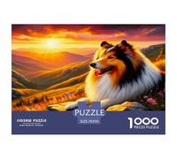 Chiens au crépuscule Puzzle 1000 Pièces pour Adultes Et Enfants Dès 14 Ans Jeu De Patience Et De Réflexion Divertissement Créatif Cadeau Classiques Décoration De La Maison 70x50cm/1000pcs