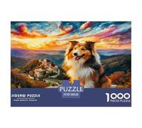 Chiens au crépuscule Puzzle 1000 Pièces pour Adultes Et Enfants Dès 14 Ans Jeux De Défi Jouets Éducatifs De Qualité Supérieure - Activité Familiale Parfaite 38x26cm/1000pcs