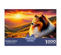 Chiens au crépuscule Puzzle De 1000 Pièces pour Adultes Et Enfants Dès 14 Ans Jeu Cadeau Unique De Qualité Supérieure - Activité Familiale Parfaite 38x26cm/1000pcs