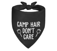 Chiens Bandana Foulards 30X70Cm Camp Hair Don't Care Black Bandana Chien Chats Polyester Triangle Élégantes De Chien pour Animal De Compagnie Petite, Moyenne Et Grande Taille