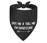 Chiens Bandana Foulards 30X70Cm Caressez-Moi Et Dites-Moi Que Je suis Beau, Noir Triangle Élégantes De Chien Lavable Bavoir Bandana Triangulaire Chiens pour Animal De Compagnie
