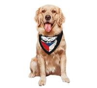 Chiens Bandana Foulards 30X70Cm Crâne Tchèque Drapeau Tchèque Bandana Chien Chats Polyester Triangle Élégantes De Chien pour Animal De Compagnie Petite, Moyenne Et Grande Taille