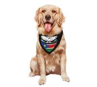 Chiens Bandana Foulards 30X70Cm Drapeau du Soudan du Sud avec Crâne Serviettes Triangle pour Animaux Polyester Bandana Chien Chats pour Animal De Compagnie Petite, Moyenne Et Grande Taille