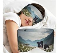 Chiens Border Collie, animaux de compagnie, prairie, Black Border, Masque de sommeil pour la maison, les voyages et le travail posté, couvrant entièrement les yeux et bloquant la lumière