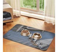 Chiens Border Collie Bergers des Shetland Alaskan,Tapis d'alimentation pour Animaux de Compagnie, Sets de Table en Cuir PU pour Chats et Chiens,40x60cm
