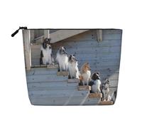 Chiens Border Collie Shetland Sheepdogs Alaskan,Trousse de Toilette de Voyage Portable, Imitation Lin, en Lin.