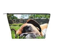 Chiens Boxer Animaux d'herbe Verte Chiens de pelouse, Trousse de Toilette Trousse de Maquillage Sac à cosmétiques Trousse de Toilette de Voyage Portable