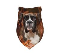 Chiens Boxer Automne,Bavoir écharpe Triangulaire à Capuche réglable pour Animaux de Compagnie, Capuche Lavable adaptée aux Chiens et Chats de Petite, Moyenne et Grande Taille