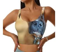 Chiens Boxer Chiot Animaux ChiensGilet de Sport pour Femme, Gilet Court sans Manches pour Femme, t-Shirt de Fitness pour Salle de Sport