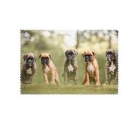 Chiens Boxer Chiots Animaux de Compagnie Chiens de Famille, Set de 6 Sets de Table Sets de Table pour Table à Manger Tapis de Plateau résistants à la Chaleur 30x45 cm