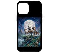 Chiens Carlin Hurlant à la Lune Fantasy Stories Lovers Coque pour iPhone 12/12 Pro