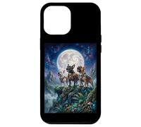 Chiens Carlin Hurlant à la Lune Fantasy Stories Lovers Coque pour iPhone 12 Pro Max