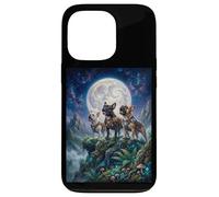 Chiens Carlin Hurlant à la Lune Fantasy Stories Lovers Coque pour iPhone 13 Pro