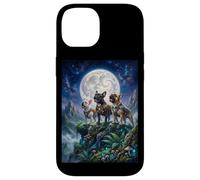 Chiens Carlin Hurlant à la Lune Fantasy Stories Lovers Coque pour iPhone 14