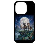 Chiens Carlin Hurlant à la Lune Fantasy Stories Lovers Coque pour iPhone 14 Pro